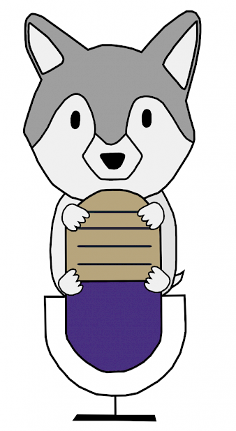 Husky holding onto a tabletop microphone